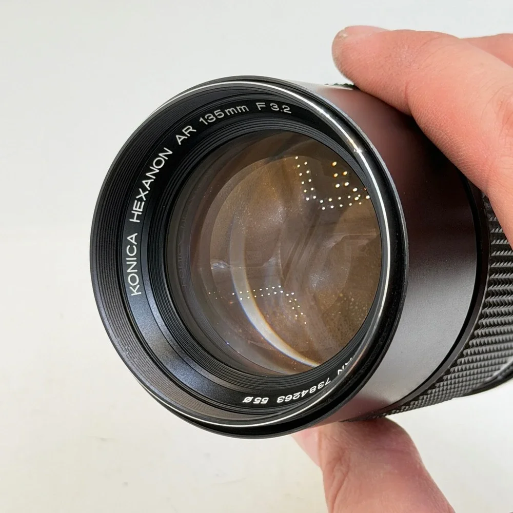 Konica Hexanon AR 135mm f3.2 Telephoto Prime Lens with Case Japan 7384263